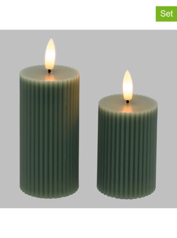 2er-Set: LED-Kerzen in Grün