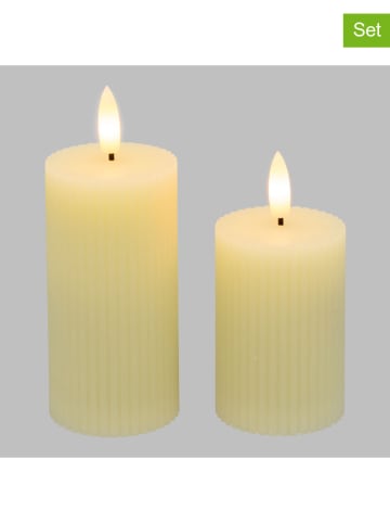 2er-Set: LED-Kerzen in Creme