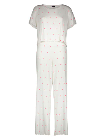 Pyjama in Weiß/ Pink
