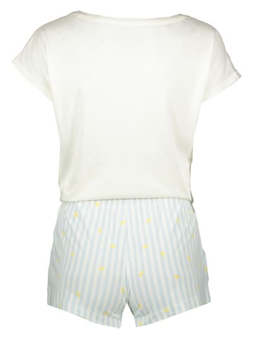 Pyjama in Weiß/ Hellblau