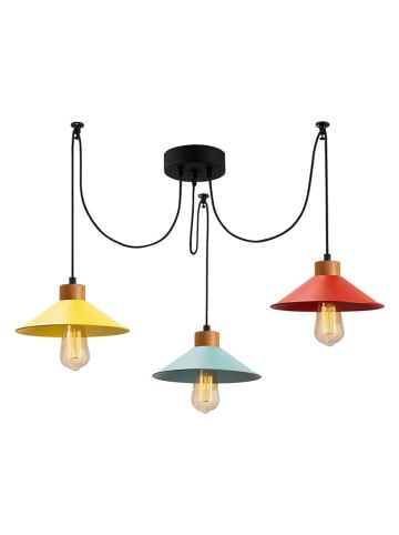 Lampa wisząca w kolorze żółto-błękitno-czerwonym - 114 x 100 cm