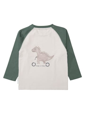 Longsleeve in Creme/ Grün