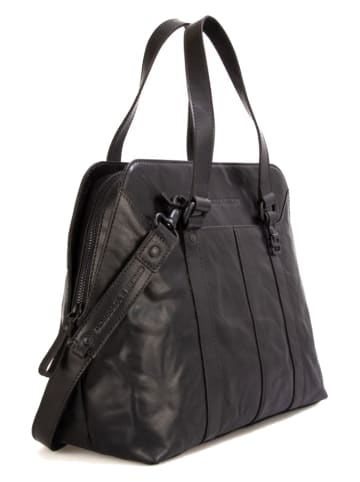 Leren businesstas zwart - (B)32 x (H)28 x (D)14 cm