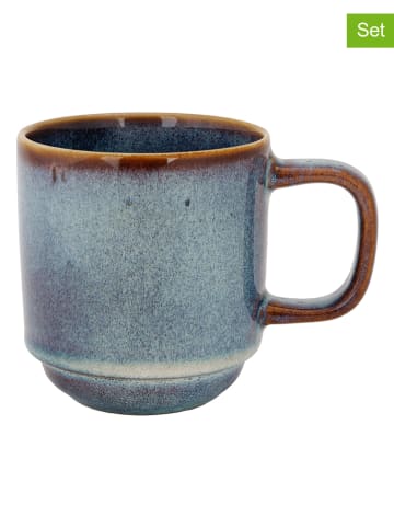 Kubki (2 szt.) "Jade" w kolorze niebieskim do kawy - 300 ml