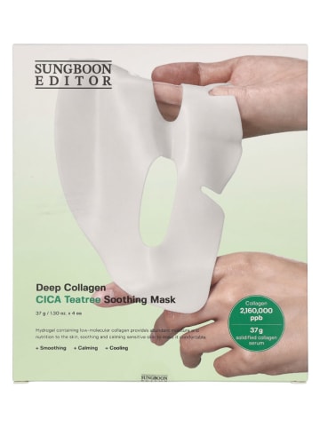 4er-Set: Tuchmasken "Deep Collagen Cica Teatree Soothing", je 37 g