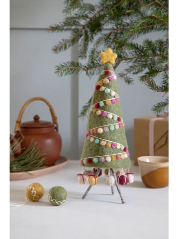 Dekofigur "Big Christmas Tree" in Grün/ Bunt - (H)35 cm