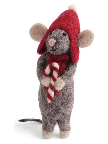 Dekofigur "Mouse" in Grau - (H)13 cm