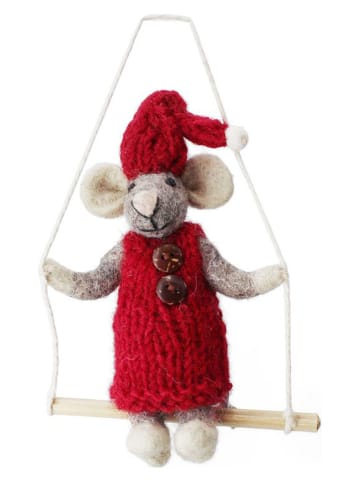 Zawieszka dekoracyjna "Boy" w kolorze czerwonym - wys. 12 cm