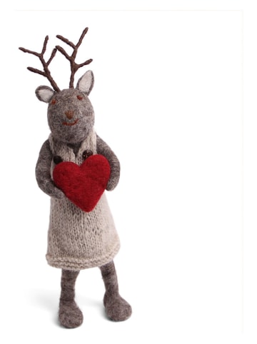 Figurka dekoracyjna "Deer" w kolorze szarym - wys. 34 cm