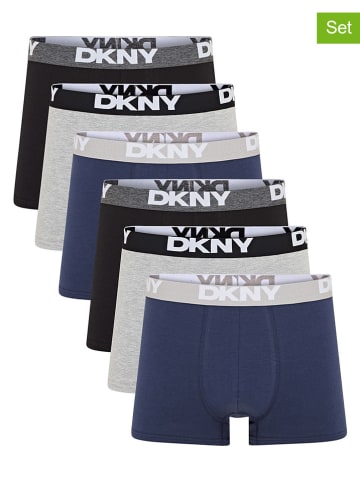 6er-Set: Boxershorts in Dunkelblau/ Grau/ Schwarz