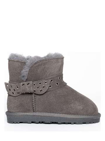 Leren winterboots "Britney" grijs