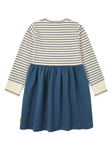 Kleid in Beige/ Blau
