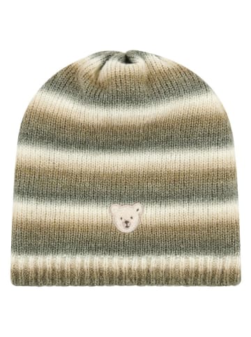 Strickmütze in Braun/ Creme