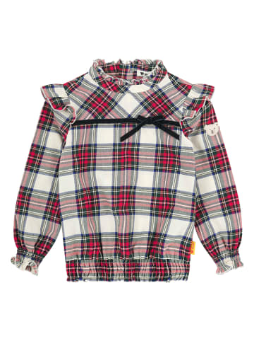 Bluse in Rot/ Weiß/ Grün