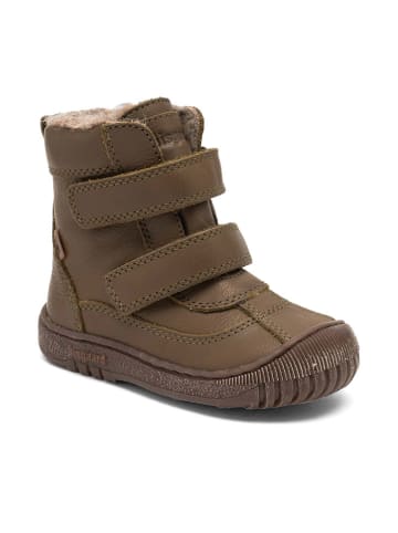 Skórzane botki "Ellis" w kolorze khaki