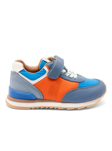 Skórzane sneakersy "Walde" w kolorze niebiesko-pomarańczowym