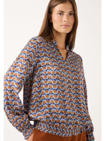 Bluse in Blau/ Orange