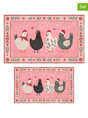 Dywaniki łazienkowe (2 szt.) "Merrychick" w kolorze jasnoróżowym