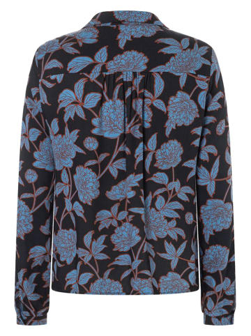 Blouse zwart/blauw
