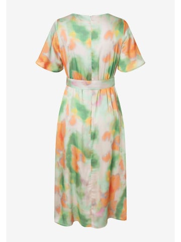 Kleid in Grün/ Weiß/ Orange