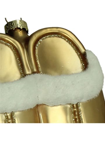 Ozdoba choinkowa "Cozy Slippers" w kolorze beżowym - wys. 10 cm