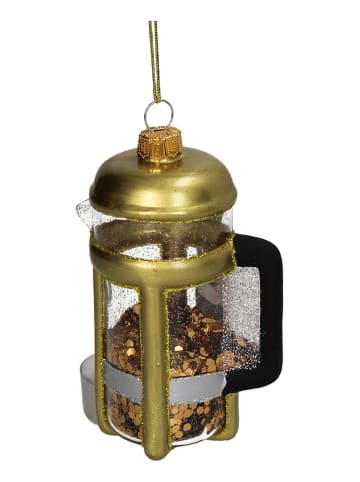 Ozdoba choinkowa "French Press" w kolorze złotym - wys. 11 cm