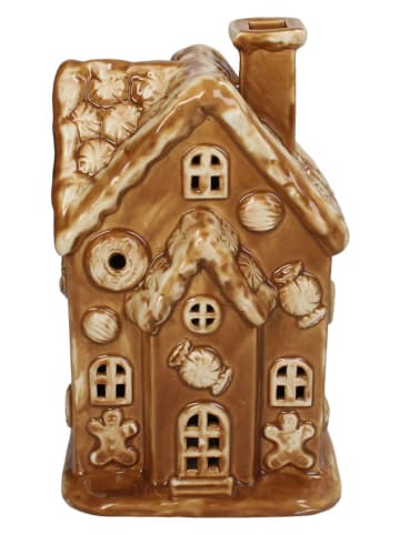 Dekoracja LED "House" w kolorze jasnobrązowym - 12 x 20 x 10 cm