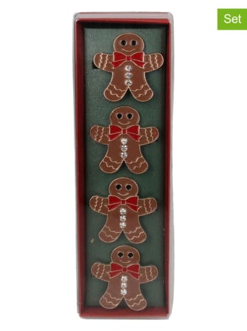 Pierścienie (4 szt.) w kolorze brązowym na serwetki - wys. 3,5 cm