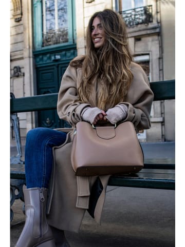 Leren handtas "Biana" taupe - (B)29 x (H)25 x (D)13 cm