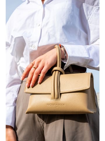 Leren handtas "Emy" beige - (B)22 x (H)11 x (D)5 cm