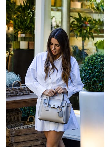 Leren handtas "Jany" taupe - (B)25 x (H)19 x (D)7 cm