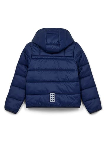 Doorgestikte jas donkerblauw