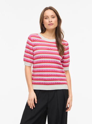 Sweter w kolorze różowo-białym