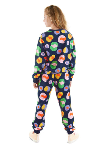 2-delige outfit "Flowers" donkerblauw