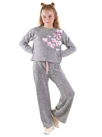 2tlg. Outfit "Shinny Hearts" in Grau