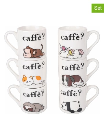 Filiżanki (6 szt.) w kolorze białym do espresso - 90 ml