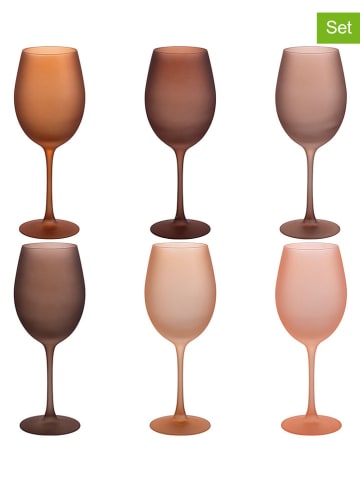 Kieliszki (6 szt.) w kolorze brązowym - 565 ml