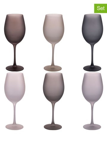 Kieliszki (6 szt.) w kolorze szarym - 565 ml