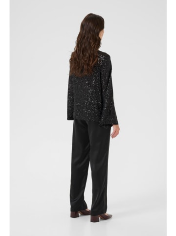 Paillettenbluse in Schwarz