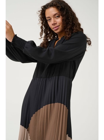 Kleid in Schwarz/ Braun