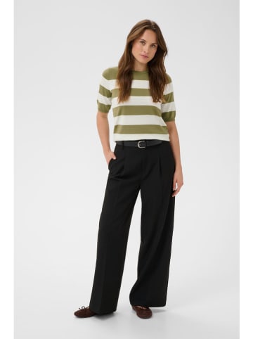 Sweter w kolorze oliwkowo-kremowym