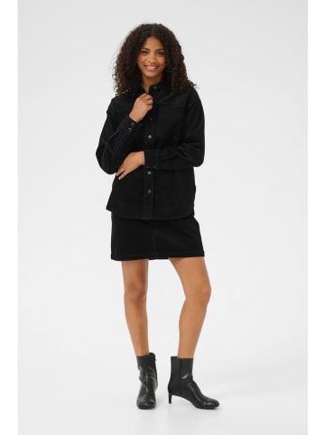 Corduroyblouse zwart