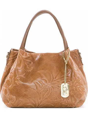 Leren handtas "Clarissa" lichtbruin - (B)28 x (H)20 x (D)12 cm