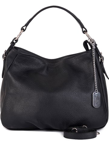 Leren schoudertas "Noemi 1" zwart - (B)30,5 x (H)26 x (D)9 cm