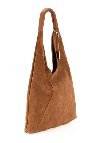 Leren shopper "Eleonora" camel - (B)40 x (H)31 x (D)2 cm