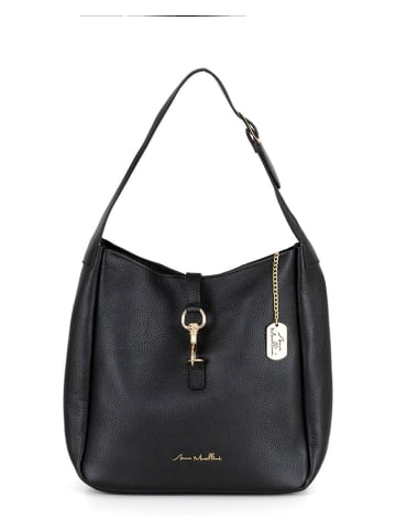Leren schoudertas "Zita" zwart - (B)32 x (H)30 x (D)13 cm