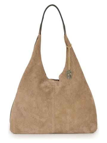 Leren shopper "Darizita" beige - (B)45 x (H)58 x (D)5 cm