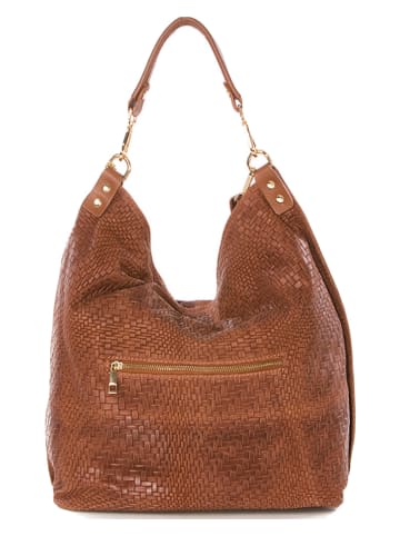 Leren shopper "Niguarda" bruin - (B)42 x (H)38 x (D)17 cm