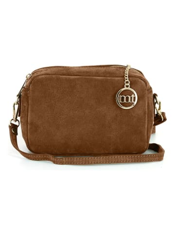 Leren schoudertas ''Vittadini'' bruin - (B)23 x (H)16 x (D)11 cm