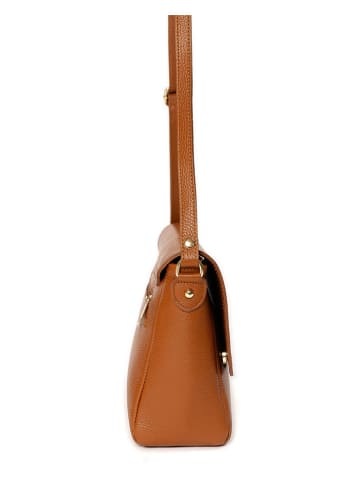 Leren schoudertas ''Zanzur'' lichtbruin - (B)25 x (H)24 x (D)9 cm
